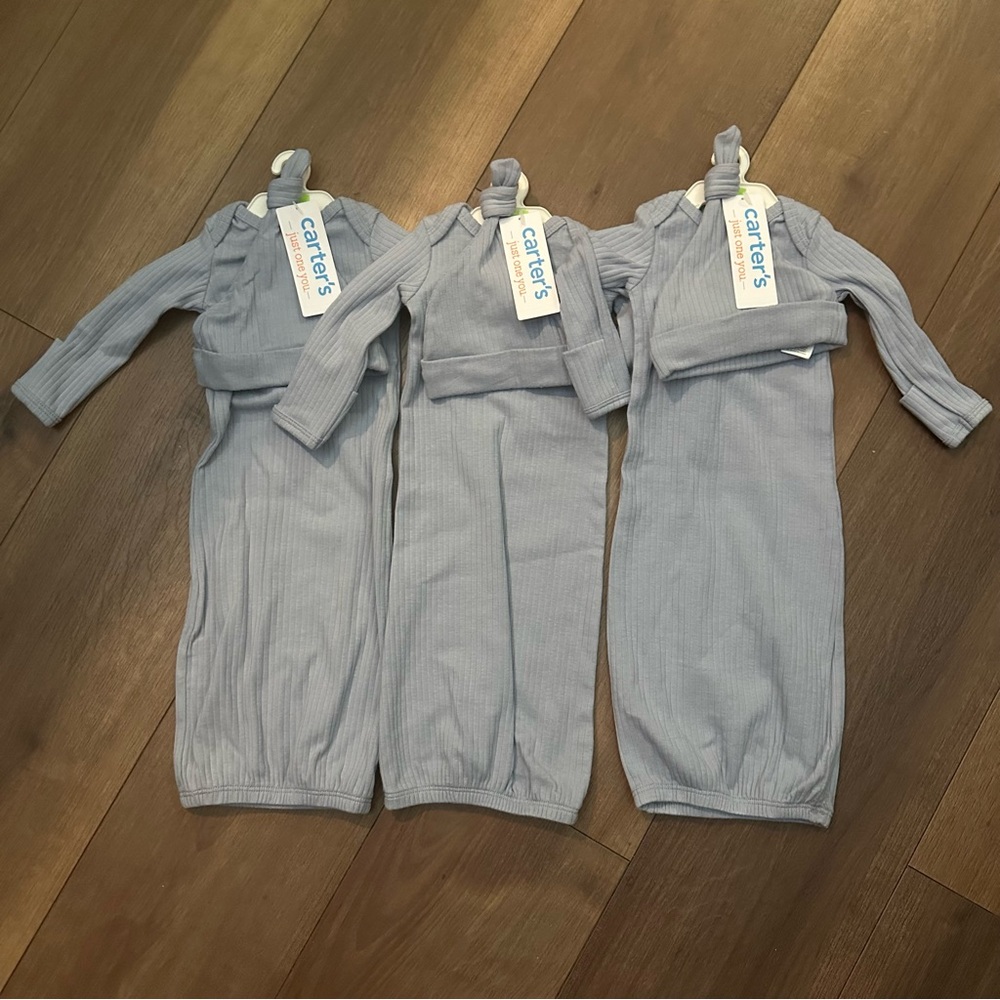 Carter's Baby Blue Sleep Gown set of 6 (Preemie)